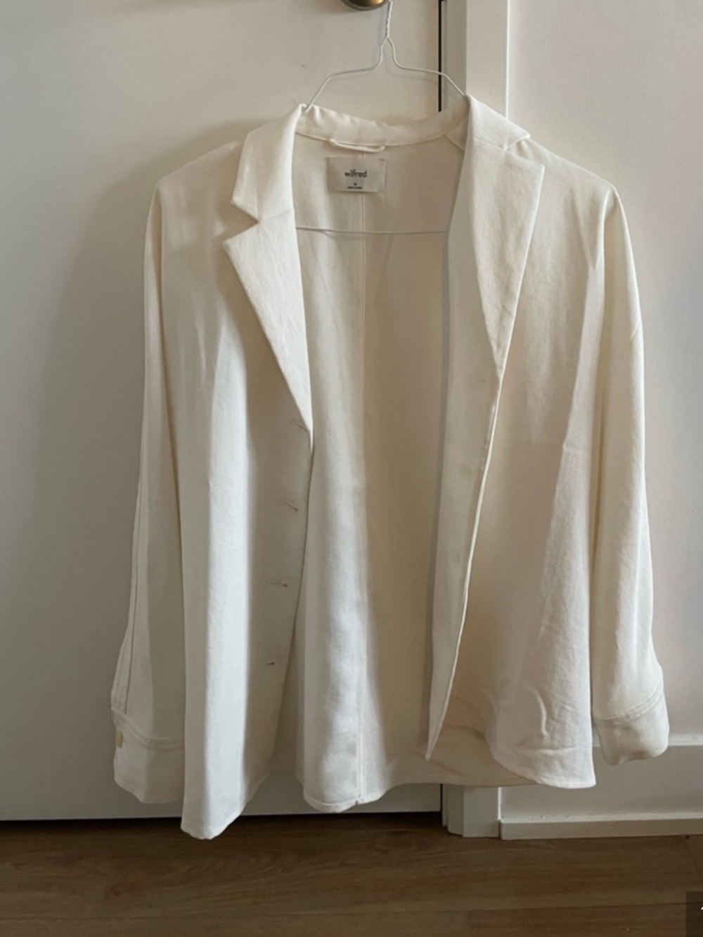 Aritzia Cream Open-Front Relaxed Blazer